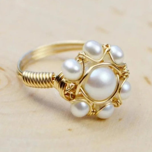 Vintage Pearl Cluster Ring