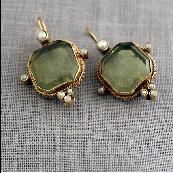 Vintage Pearl Gemstone Earrings