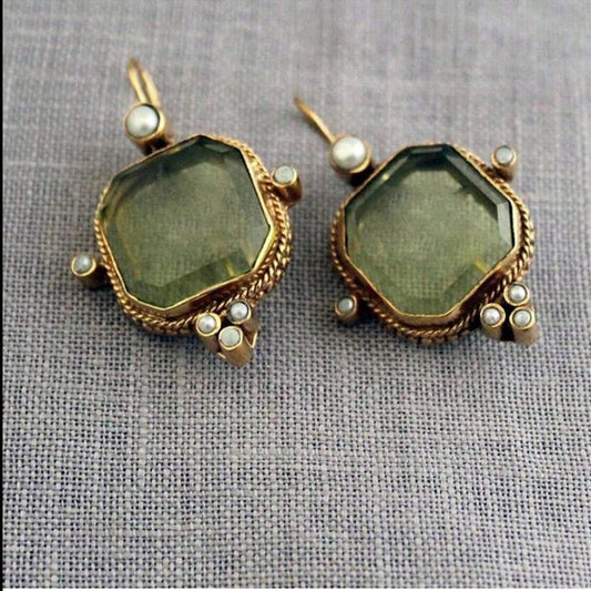 Vintage Pearl Gemstone Earrings