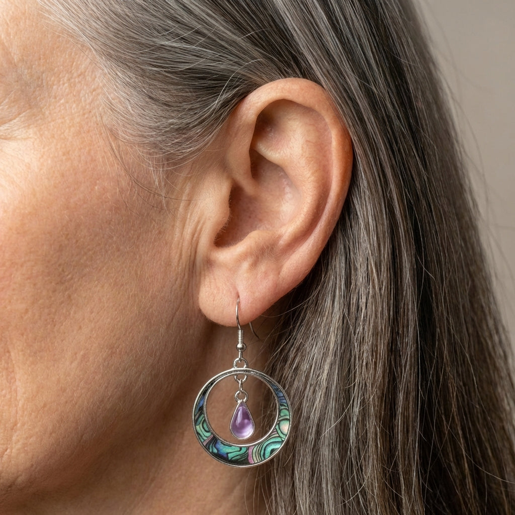 Purple Droplet Earrings