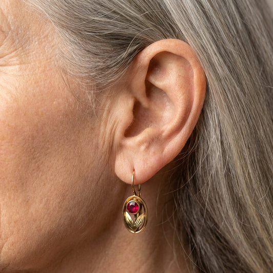 Red Flower Earrings