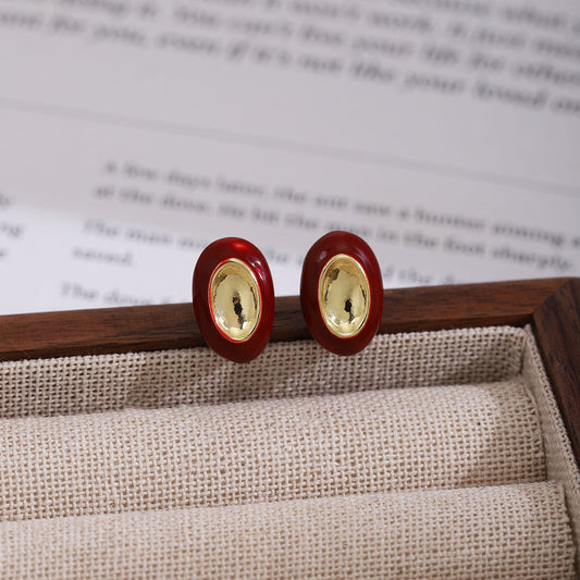 Vintage Red Gold Earrings