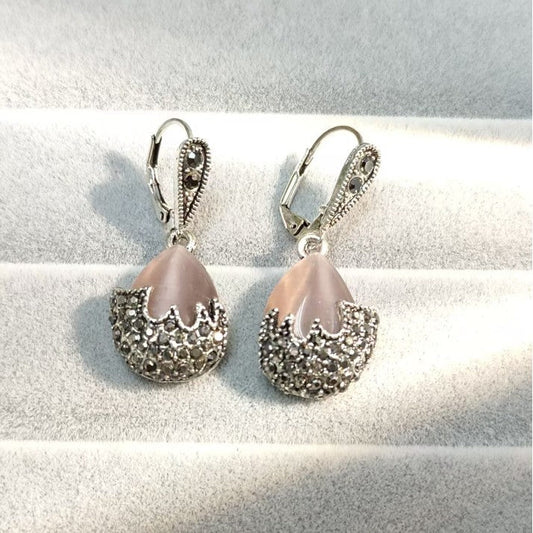 Vintage Rose Quartz Earrings