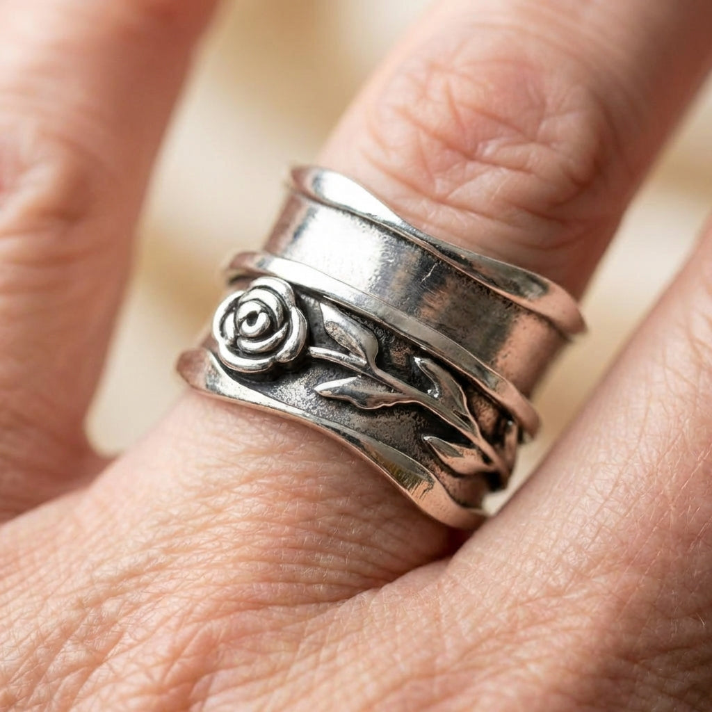 Rose Silver Ring