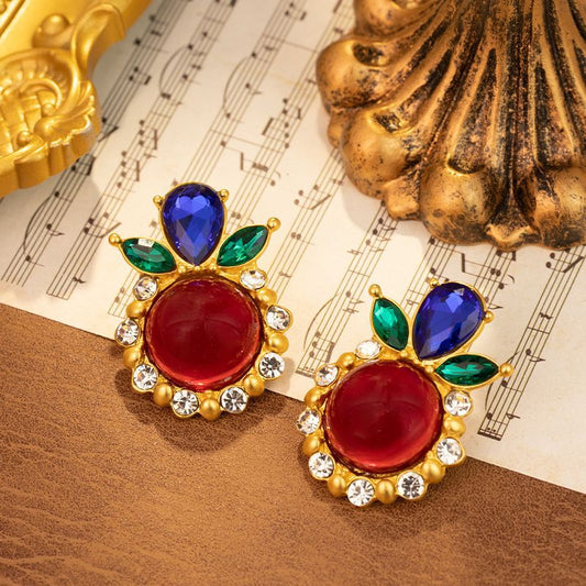 Vintage Ruby Earrings