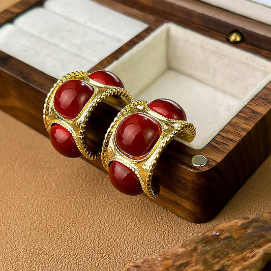 Vintage Ruby Earrings