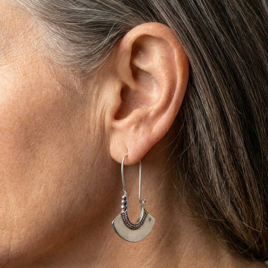 Silver Crest Earrings