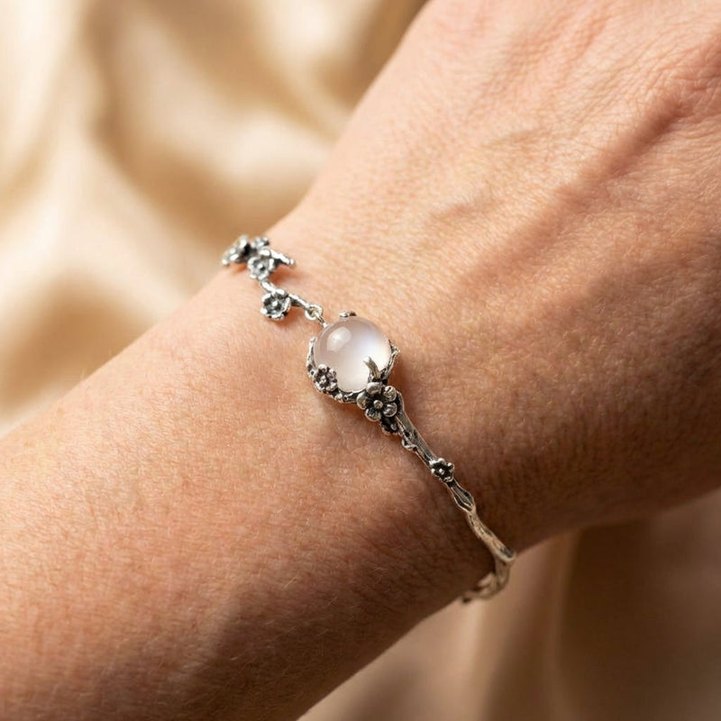 Vintage Silver Flower Branch Bracelet