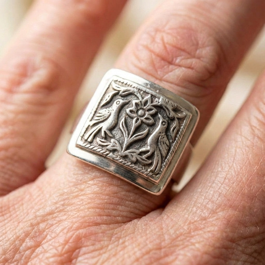 Silver Flower Ring