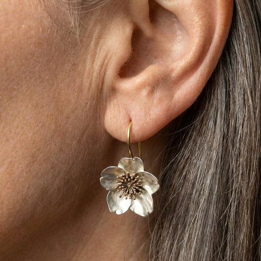 Silver & Gold Blossom Earrings