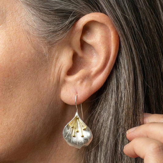 Silver & Gold Petal Earrings