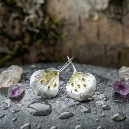 Vintage Silver & Gold Petal Earrings