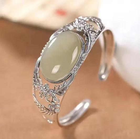 Vintage Silver Hollow Bangle