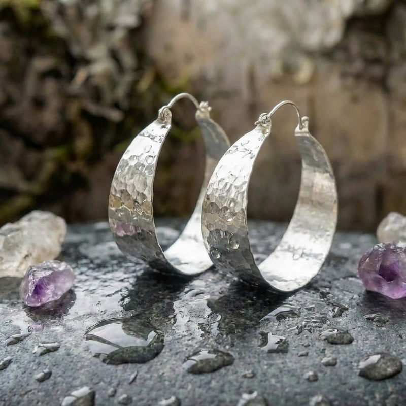 Vintage Silver Hoop Earrings