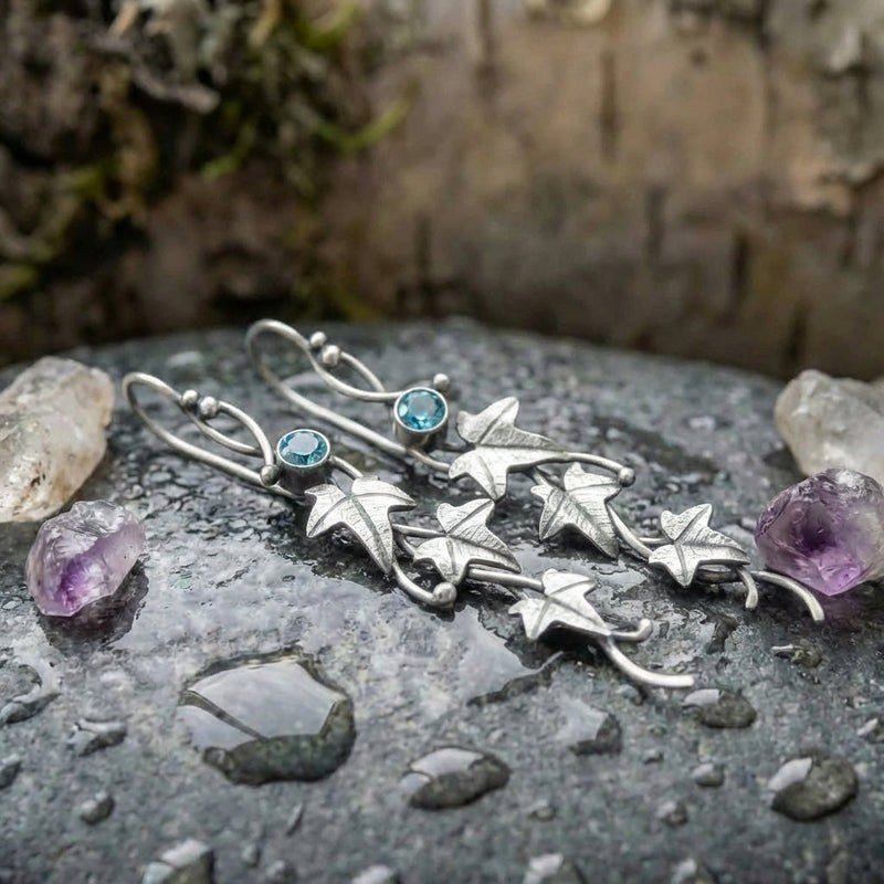 Vintage Silver Leaf Earrings