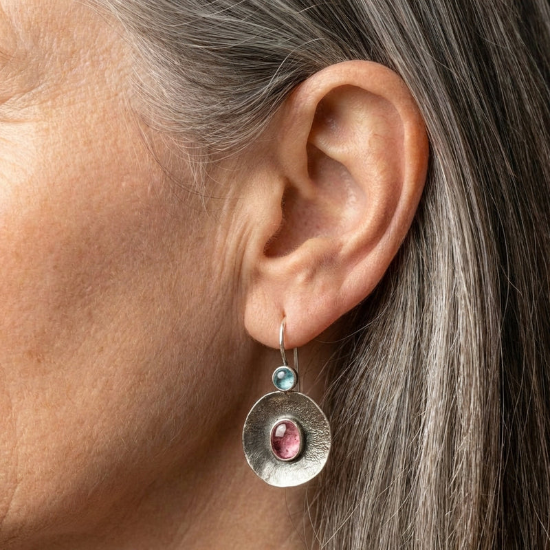 Silver Tourmaline Earrings
