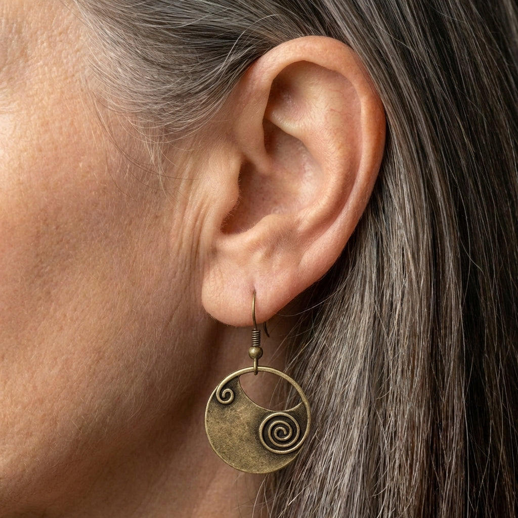 Spiral Bronze Earrings