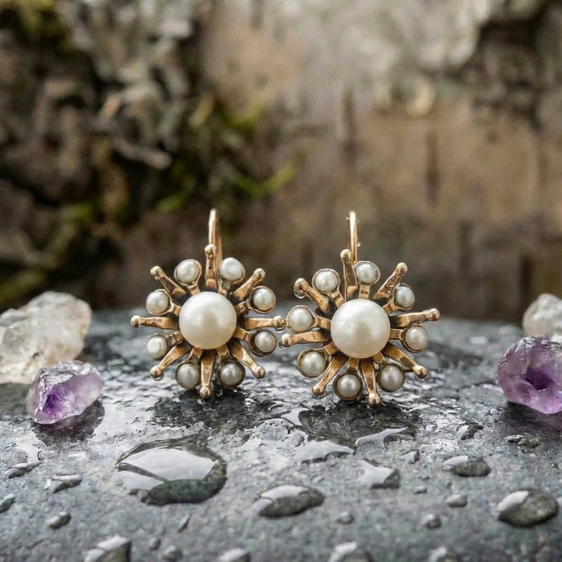 Vintage Starlight Pearl Earrings