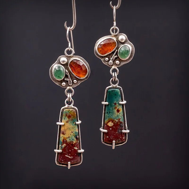 Vintage Stone Dangle Earrings