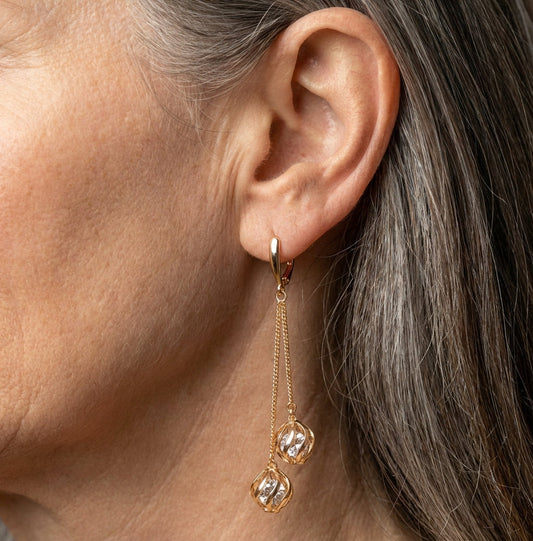 Tassel Dangle Rose Gold Earrings