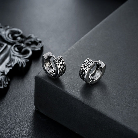 Vintage Textured Huggie Earrings