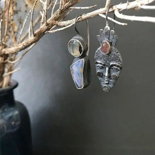 Vintage Tribal Face Earrings