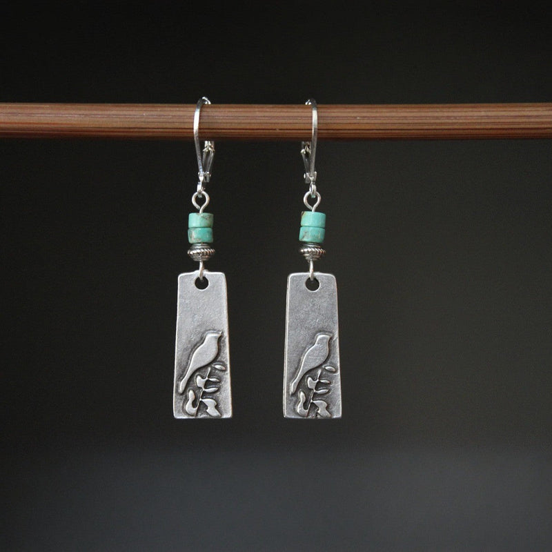Vintage Turquoise Bird Earrings