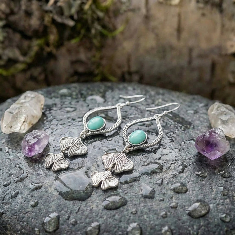 Vintage Turquoise Leaf Earrings