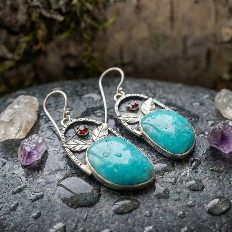 Vintage Turquoise Leaf Earrings