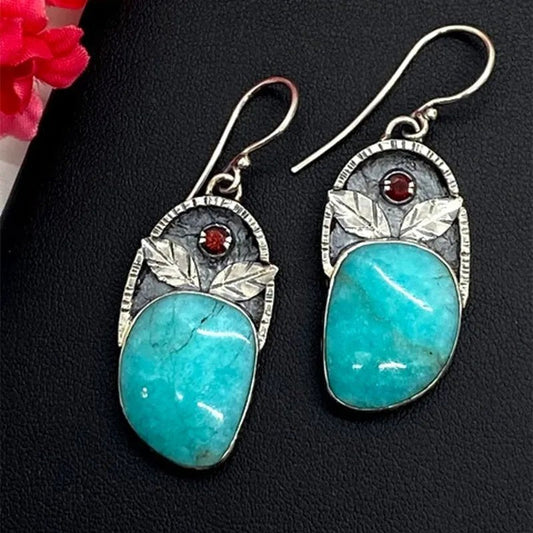 Vintage Turquoise Leaf Earrings