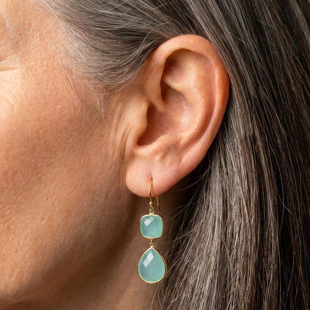 Turquoise Moonstone Earrings