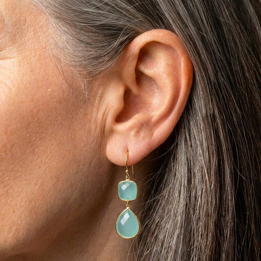 Turquoise Moonstone Earrings