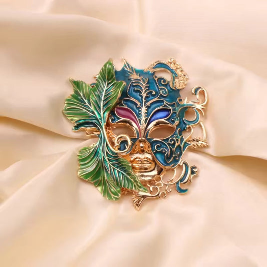 Vintage Venetian Mask Brooch