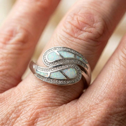Vintage White Opal Stone Ring