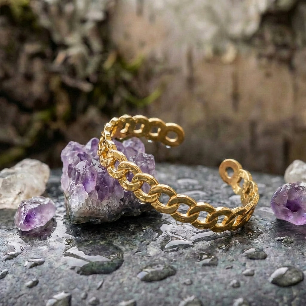 Vintage Wide Bangle Chain Bracelet