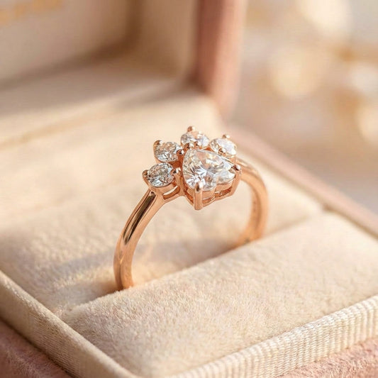 Vintage Zirconia Paw Ring