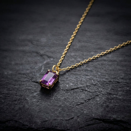 Violetta Amethyst Baguette Necklace