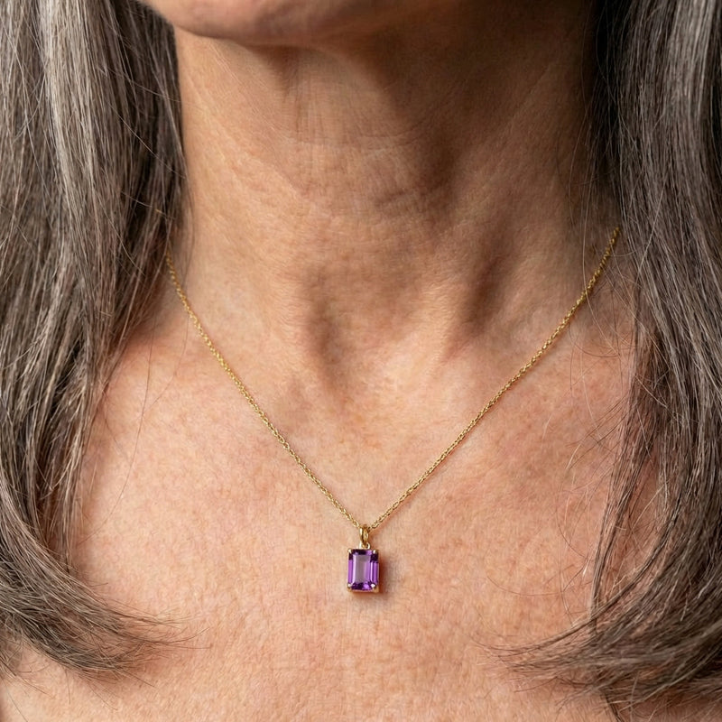 Violetta Amethyst Baguette Necklace