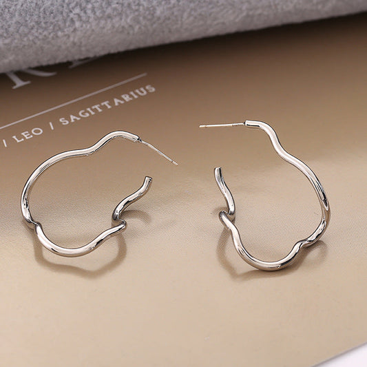 Wavy Silver Earrings