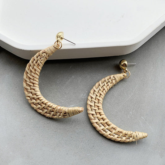 Woven Rattan Earrings