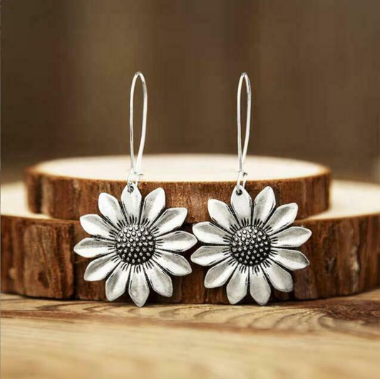 Sunflower Silver Earrings