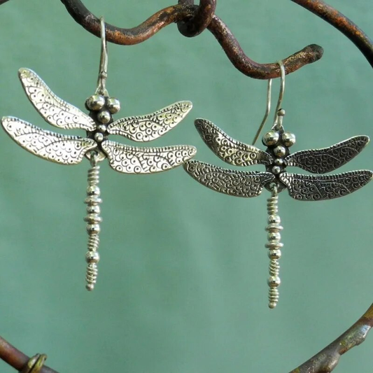 Silver Dragonfly Earrings