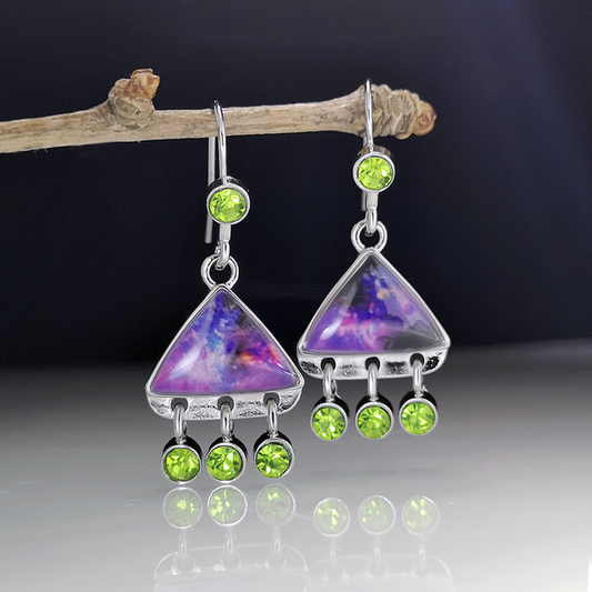 Vintage Cosmic Earrings In Silver
