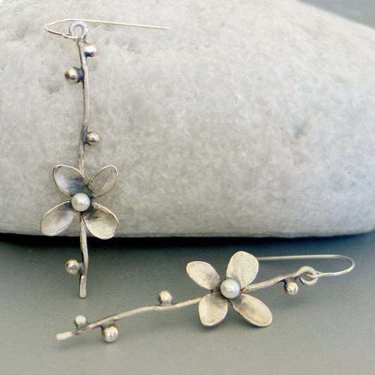 Silver Flower Earrings