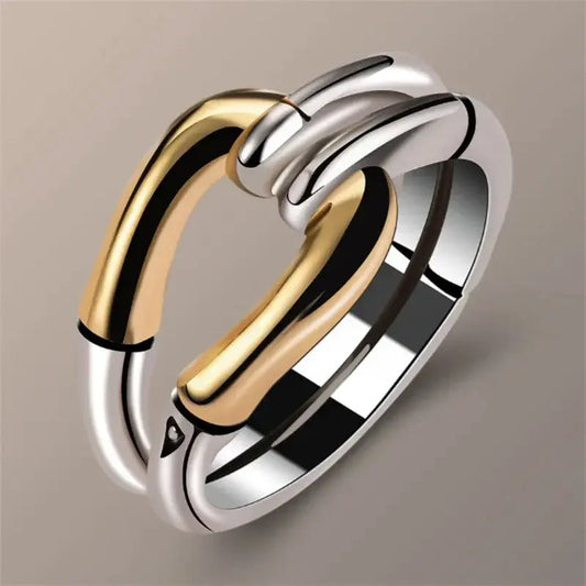 Vintage Knotted Ring In Gold And Silver