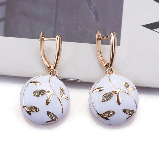 White & Gold Earrings