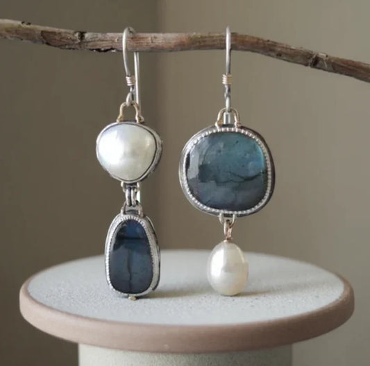 Natural Blue Stone Earrings
