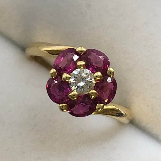 Violet Blossom Gold Ring