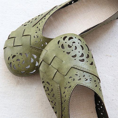 LD | Ademende leren flats in vintage stijl