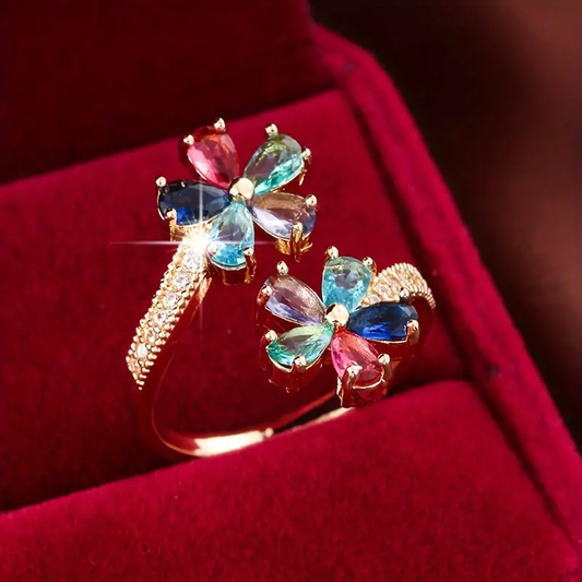 Colorful Daisy Open Ring
